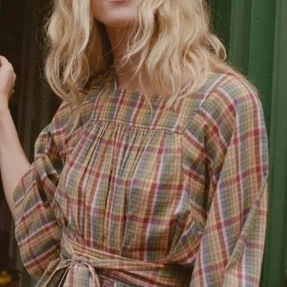 Doen Calder Dress in Rainbow Plaid - Picture 3 of 10